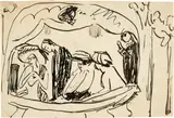 Die Loge by Ernst Ludwig Kirchner, 1909-1910, Ink drawing on wove paper, sold Sep 2024