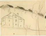 Ernst Ludwig Kirchner, Skizze eines Hauses im Park