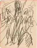 Strassenszene in Berlin by Ernst Ludwig Kirchner, Around 1914, Pencil drawing on wove paper, sold Sep 2024