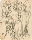 Strassenszene in Berlin by Ernst Ludwig Kirchner, 1913, Pencil drawing on wove paper, sold Sep 2024