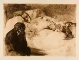 Käthe Kollwitz, Arbeitslosigkeit, 1909, Line etching, drypoint, aquatint and emery on Japan laid paper