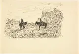 Alfred Kubin, Zwei Reiter, Pen and ink drawing on laid paper