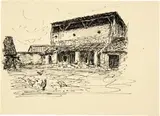Alfred Kubin, Bauernhof, Pen and ink drawing on laid paper