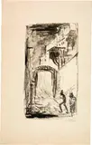 Alfred Kubin, Gasse, Pen and ink drawing in Indian ink and gouache on cadastral paper