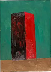 Farbtor (Inhalt der Gefässe) by Alois Lichtsteiner, 1988, Oil on paper, mounted on Pavatex, sold Sep 2024