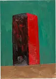 Alois Lichtsteiner, Farbtor (Inhalt der Gefässe), 1988, Oil on paper, mounted on Pavatex