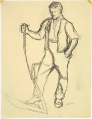 Carl August Liner, Mäher. - Appenzeller Senn, 1912 - Around 1910, Pencil drawings on thin wove paper