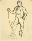 Carl August Liner, Mäher. - Appenzeller Senn, 1912 - Around 1910, Pencil drawings on thin wove paper