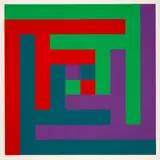 Richard Paul Lohse, Fünfzehn systematische Farbreihen mit vertikalen Verdichtungen. - Vier verbundene Gruppen. Aus "Sechs Serigrafien", 1968 and 1967 respectively, 2 colour silkscreens on wove paper