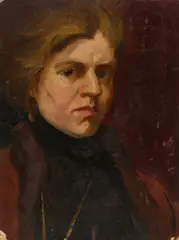 Elena Luksch-Makowsky, Selbstbildnis (Schwanger), 1901, Oil on hardboard