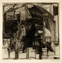 Bernhard Luginbühl, Kupferstich III, 1960, Copperplate engraving on wove paper