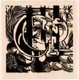 Franz Marc, Eidechsen, 1912, Woodcut on slightly reddish Japan