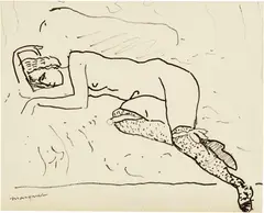 Nu endormi aux bas noirs by Albert Marquet, Around 1911, Pen and ink drawing on drawing paper, sold Sep 2024