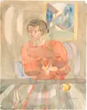 Otto Meyer-Amden, Strickende Frau