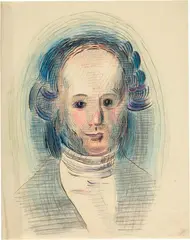 Otto Meyer-Amden, Porträt von Jeremias Gotthelf, 1928-1933, Pen and ink, pencil and coloured pencil on wove paper
