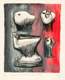 Henry Moore, Heads, Ideas for Sculptures, 1967, Colour lithograph on wove paper