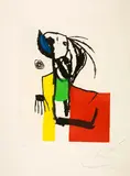 Joan Miró, Chanteur des Rues IV, 1981, Etching and aquatint on wove paper Maeght with watermark