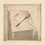 Georg Muche, Auf dem Tisch, 1923, Etching on firm wove paper