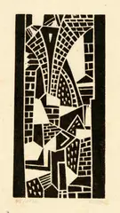 Otto Nebel, 8 Holzschnitte, 1936, 8 woodcuts on Japan, one on Japan laid paper