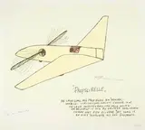 Panamarenko, 5 Graphics (Propslibelle, Helicopter, U-Control, Polistes, Scotch Gambit), 1975, 4 colour serigraphs, 1 serigraph and 1 title page