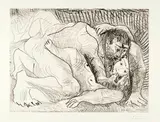 Pablo Picasso, Étreinte II, Mougins, 15 October 1963, Etching on wove paper with watermark "Rives"