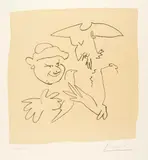 Pablo Picasso, Don Quichotte et Sancho Panca I, Vallauris, 4 November 1951, Lithograph on wove paper "Arches"