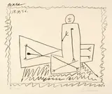 Pablo Picasso, Personnage assis et Personnage couché, Cannes, 18 April 1956, Lithograph on wove paper with watermark "Arches"
