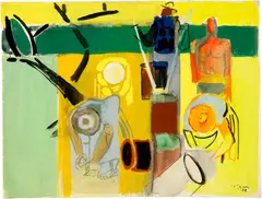 Édouard Pignon, Les Vignerons, 1952, Watercolour and gouache on laid paper with watermark "Ingres d'Arches"