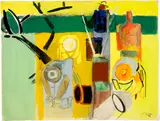 Édouard Pignon, Les Vignerons, 1952, Watercolour and gouache on laid paper with watermark "Ingres d'Arches"