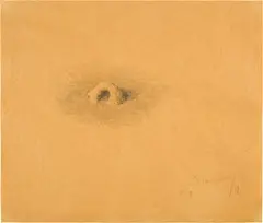 Markus Raetz, Ohne Titel, 1971, Pencil drawing on yellowish paper