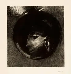 Odilon Redon, Cellule auriculaire, 1893, Lithograph on chine appliqué on wove paper