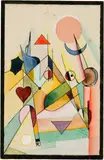 Hans Reichel, Postkarte an Paul Klee, 1923, Watercolour and ink on postcard