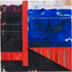 Bruce Robbins, Union Square, 1983, Oil, encaustic, cement, aluminium, wire and canvas on wood