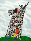 Niki de Saint Phalle, The Falling Tower, 1997, Colour lithograph with collage on wove paper