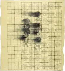 Dieter Roth, Westwind ungesehen, 1965, Monogrammed and dated "D.R. 65" in pen and ink by the artist lower left, with the title of the work "westwind ungesehen" above it