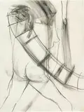 Klaudia Schifferle, Ohne Titel (Akt), 1989, Pencil and gouache on drawing paper