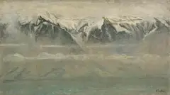 Victor Surbek, Am Brienzersee, Oil on wood