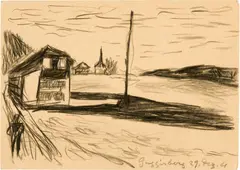 Victor Surbek, Postkarte. - Handschriftlicher Brief, 1956, Pencil drawing