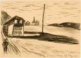 Victor Surbek, Postkarte. - Handschriftlicher Brief, 1956, Pencil drawing