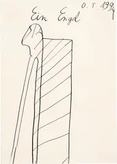 Oswald Tschirtner, Ein Engel, 1994, Pen and ink drawing on firm wove paper