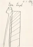 Oswald Tschirtner, Ein Engel, 1994, Pen and ink drawing on firm wove paper