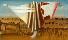 Otto Tschumi, L'ange sur la terre perdue, 1948, Oil and pencil on thin cardboard