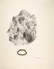 Not Vital, Ohne Titel, 1976, Gouache, ink and metal collage on wove paper