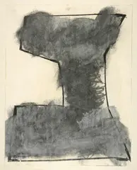 Not Vital, Ohne Titel, 1976, Graphite and charcoal wiped on wove paper, fixed on support