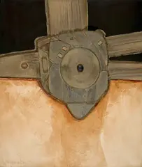 Jaap Wagemaker, Relief, 1971, Mixed media in wood and sand, with artist's frame
