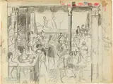 Otto von Wätjen, Im Varieté, 1914-1918, Pencil drawing on drawing book paper