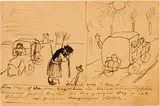 Albert Welti, 2 Postkarten, 1920, 1 drawing and 1 etching, each on postcard