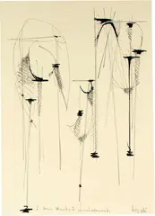 Oscar Wiggli, Sammelnummer von 6 Zeichnungen, 1960-1981, 4 drawings in pen and ink and 2 pencil drawings, on different papers