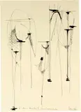 Oscar Wiggli, Sammelnummer von 6 Zeichnungen, 1960-1981, 4 drawings in pen and ink and 2 pencil drawings, on different papers