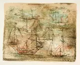 Les voiliers by Zao Wou-ki, 1952, Colour lithograph on BFK Rives wove paper with watermark, sold Sep 2024